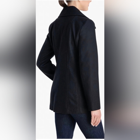 London Fog - Double Breasted Peacoat With Scarf #1091 - Picture 2 of 7